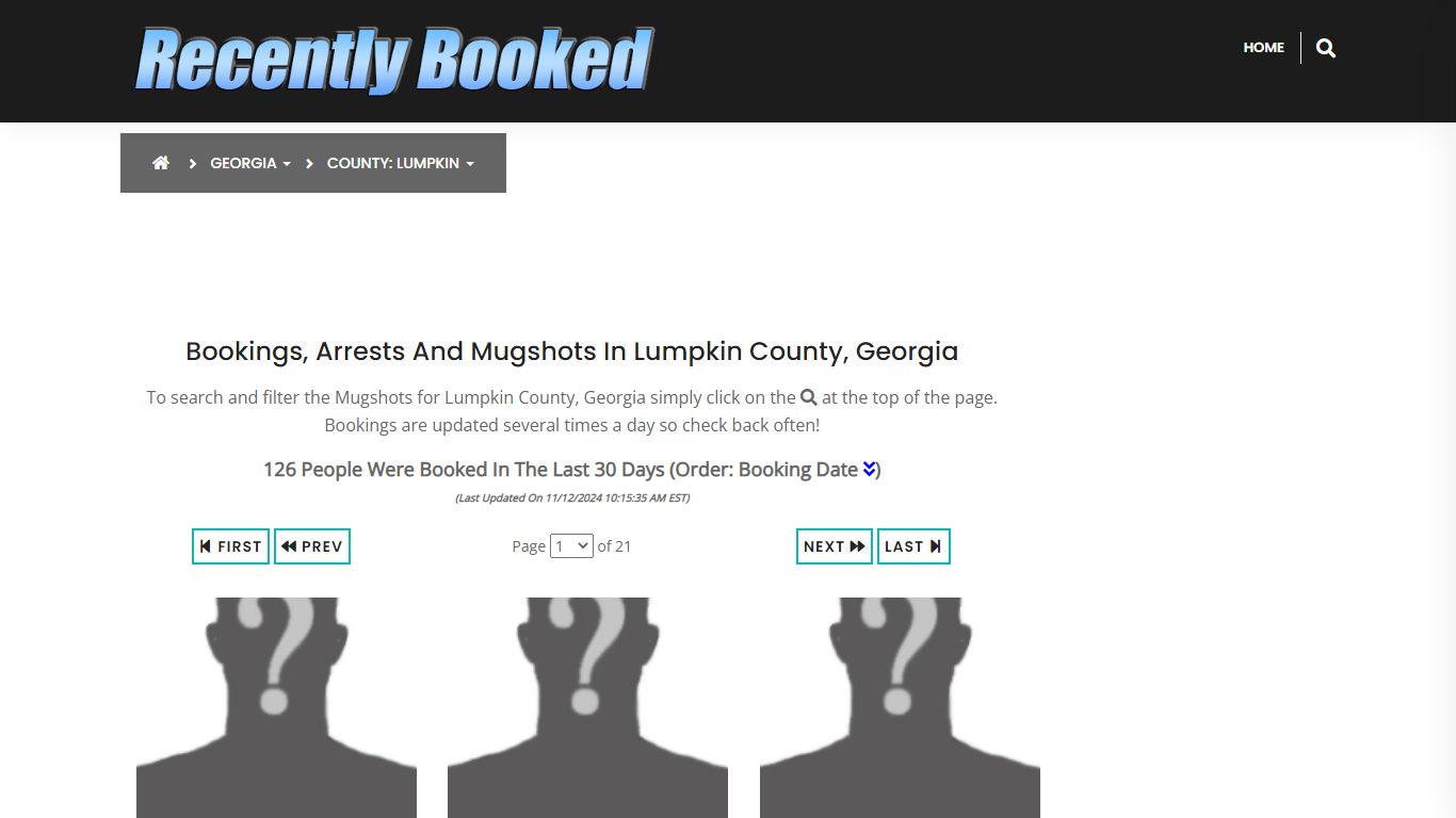 Bookings, Arrests and Mugshots in Lumpkin County, Georgia - Recently Booked