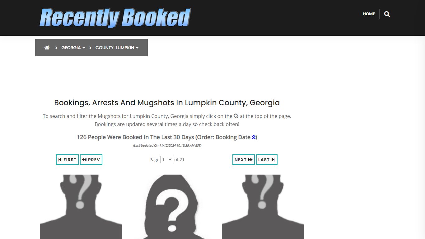 Bookings, Arrests and Mugshots in Lumpkin County, Georgia - Recently Booked