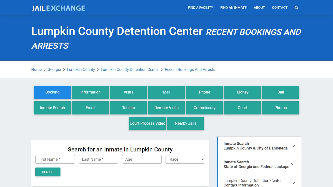 Lumpkin County Detention Center Recent Bookings And Arrests - Jail Exchange